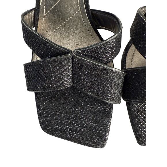 Franco Sarto Women's Size 6 Rania 2 Stilleto Square Cut‎ Out Heels Black Shimmer - Picture 4 of 10